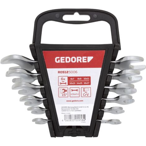 GEDORE RED 3300958 - Clé double à fourche courte SW6-17mm 6 pcs , R05125006 (1/5)