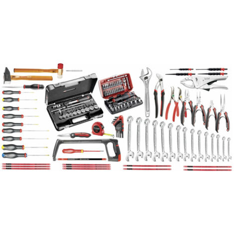 Facom – Coffret multi-outils 126 pièces – Marteau, tournevis, clés, pinces – Pour travaux de maintenance professionnels – Matériaux robustes