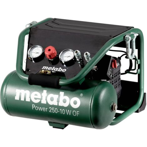 Metabo – Compresseur pneumatique 10 l – Pression max. 10 bar – Débit 220 l/min – Puissance 1,5 kW pour agrafage et clouage - OF 10 L