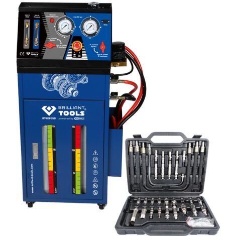 Brilliant Tools – Unité de rinçage pour boîte de vitesses automatique – 35 adaptateurs inclus – Débit 50 l/min – Compatible Audi, VW, BMW, Ford, Toyota