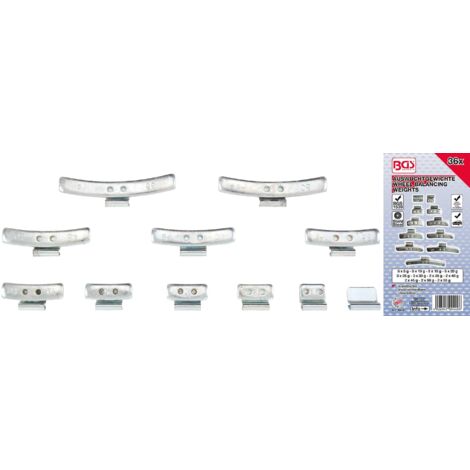 Bgs Technic – Assortiment de poids d'équilibrage 36 pièces – Compatible avec pince BGS 1539 – Pour jantes en acier – 9449 (1/5)
