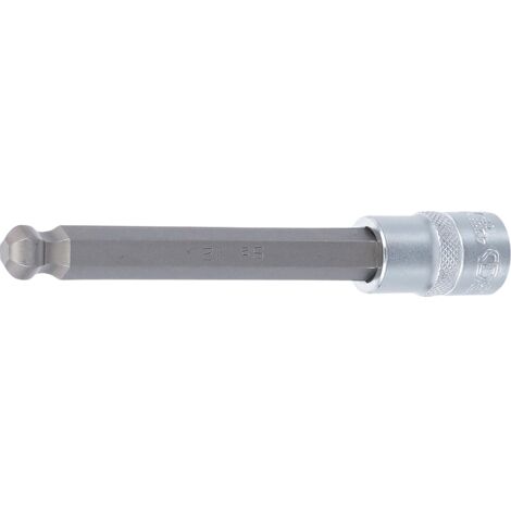 BGS Douille à embouts longueur 140 mm 12,5 mm (1/2") six pans intérieurs avec tête sphérique 12 mm (1/2)