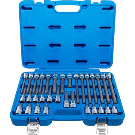 BGS Jeu d'embouts de tournevis entraînement carré femelle 12,5 mm (1/2") profil cannelé (pour RIBE) 32 pcs - 5183 (1/4)
