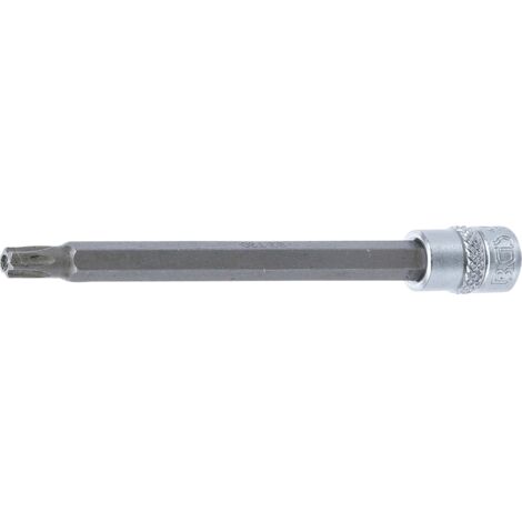 BGS Douille à embouts longueur 100 mm 6,3 mm (1/4") profil T (pour TX) avec perçage T30 (1/2)
