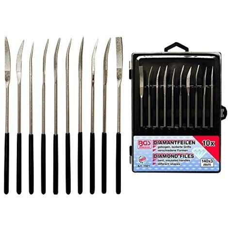 Ensemble 10 limes diamantées courbées bgs technic 140 mm (1/8)