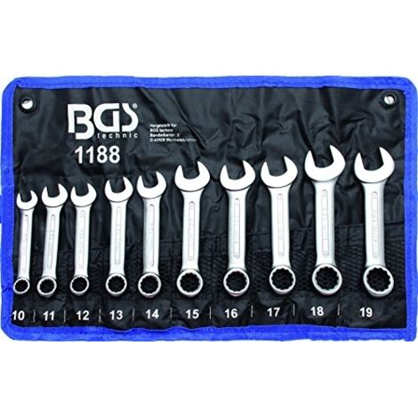 Jeu de clés mixtes extra courtes 10 - 19 mm 10 pièces BGS (1/6)
