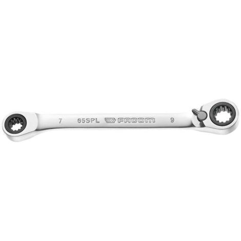 Facom – Clé à cliquet 7/32 x 9/32 pouce – Mécanisme réversible – Longueur 115 mm – Finition chrome satiné pour fixations aéronautiques (1/2)