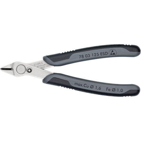 KNIPEX 78 03 125 ESD Electronic Super Knips® ESD avec poignées multimatières 125 mm