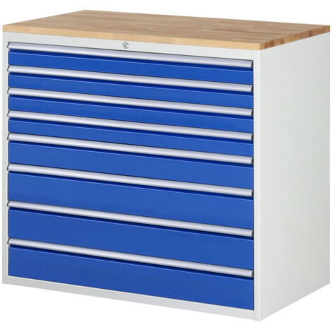 Armoire à tiroirs Rau plateau en hêtre et 8 x tiroirs-XXL 4x90 1x120 3x150mm (1/4)