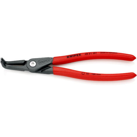 KNIPEX 48 21 J31 Pince de précision pour circlips pour circlips intérieurs d'alésage gaines PVC anti-dérapantes grise atramentisée 210 mm