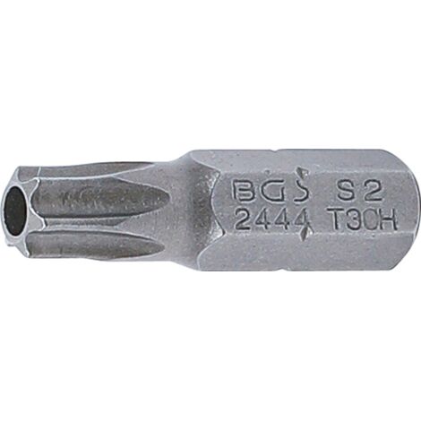 BGS Bit Entraînement Hexagone extérieur 6,3 mm (1/4") profil T (pour TX) avec alésage T30 (1/2)