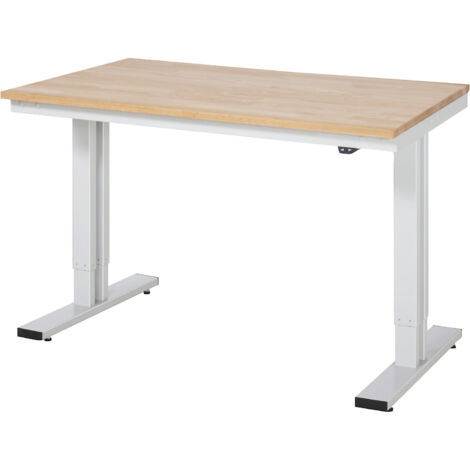 Établi adlatus RAU 300 réglable en hauteur électriquement Plateau en hêtre massif 1250 mm x 800 mm (1/5)