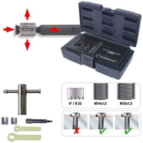KS Tools Jeu de fraises à surfacer pour socle d'étanchéité de bouchons de vidange, 6 pcs (1/5)