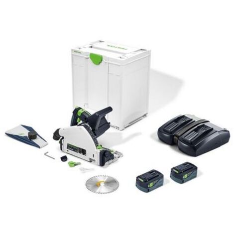 Festool – Scie plongeante sans fil 18V – Moteur EC-TEC sans balais – Profondeur de coupe 55 mm – Avec 2 batteries 5,0Ah – Chargeur rapide – 577342