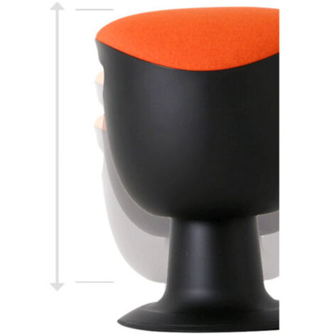 Tabouret Oscillant STIER - Hauteur D'Assise 47 Cm - Rembourrage Orange Ergonomique - Assise Dynamique Et Confortable