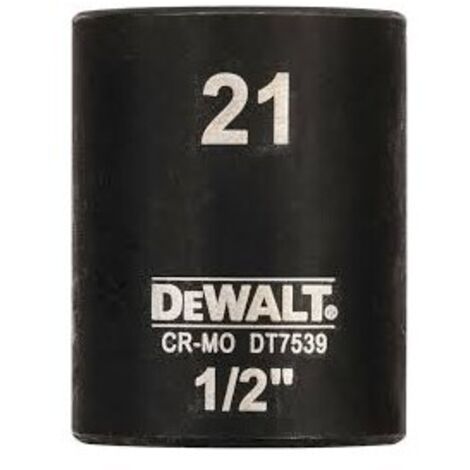 Clé à douille DEWALT courte 21mm 1/2 résistante aux chocs (1/2)