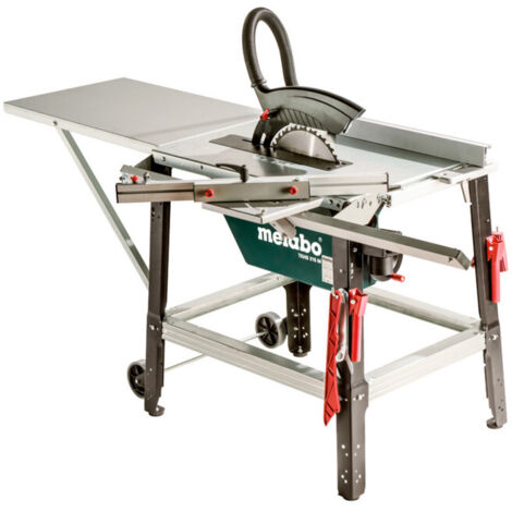 Metabo – Scie circulaire de table TKHS 315 M – Lame métal dur 24 dents – Moteur induction silencieux – Chariot coulissant sur roulement à billes