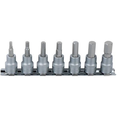 KS Tools - Rail de 7 douilles tournevis 6 pans ULTIMATE 1/4'', 2,5 - 8 mm - 911.1544