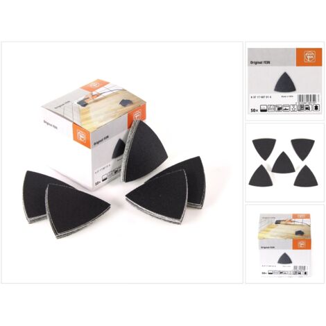Fein 50x feuilles abrasives non perforées 80 mm K150 - 63717087014