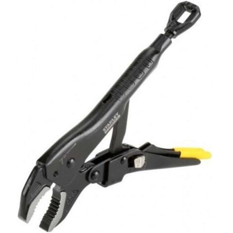 Stanley – Pince étau mâchoires courbées 250 mm – Acier trempé – Système de verrouillage breveté – Pour travaux en environnement exigeant