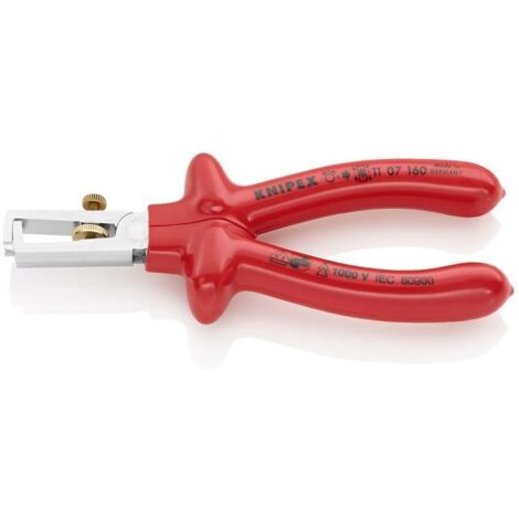 Pince à dénuder L. 160 mm VDE chromé isolé immers. avec ressort d'ouv. KNIPEX