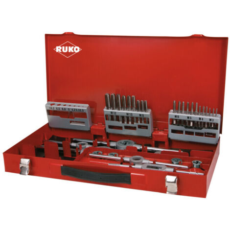 Assortiment tarauds + filières HSS Co 5 37 pièces