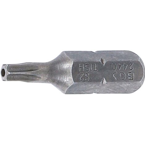 BGS Lecteur de bits hexagonal externe 6,3 mm (1/4") Profil en T (pour TX) avec trou T15 (1/2)