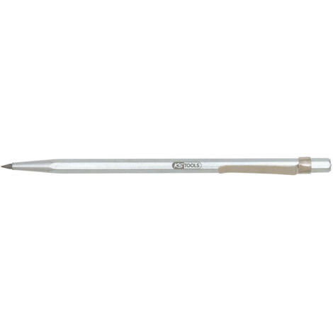 KS Tools - Pointe à tracer à corps 6 pans 5 mm avec clip d'accroche, L.145 mm - 300.0301