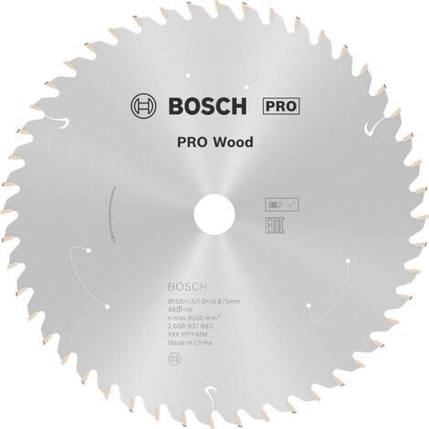 Lame PRO Wood cordless Bosch pour scies circulaires 165 x 1,5 x 15,875 mm - 2608837683 (1/7)