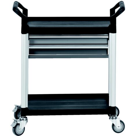 Kstools – Servante d'atelier roulante 2 tiroirs – Plastique résistant – Charge max 200 kg – Dimensions 860x480x1010 mm – Roues 100 mm (1/3)