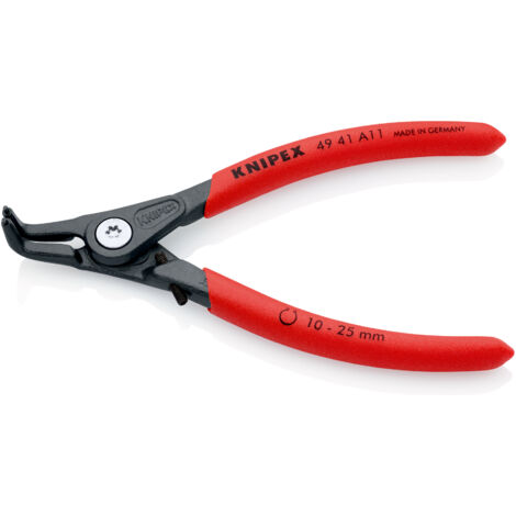 KNIPEX 49 41 A11 Pince de précision pour circlips pour circlips extérieurs d'arbre gaines PVC anti-dérapantes grise atramentisée 130 mm