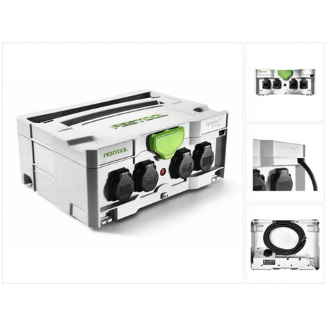 Festool – Coffret SYS-PowerHub avec 4 prises 2500W – Câble 10m H07 RN F3G1,5 – Protection thermique – Systainer SYS 2 T-LOC (1/7)