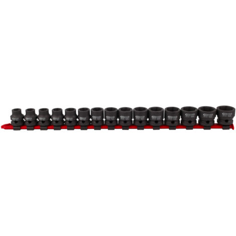 KS Tools - Jeu de douilles à choc extra courtes 1/2'' - 6 pans -10 à 24 mm - 515.0055
