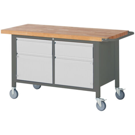Etabli mobile STIER Premium avec 2 tiroirs et 2 portes battantes, lxPxH 1 500x700x880 mm (1/4)