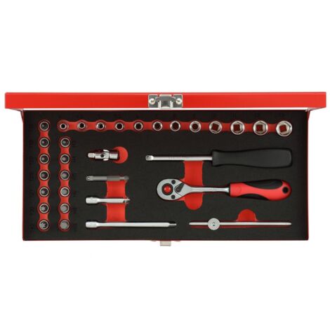 GEDORE RED 3300001 - Jeu de clés à douille 1/4 SW4-13mm 32 pcs , R49014033 (1/5)