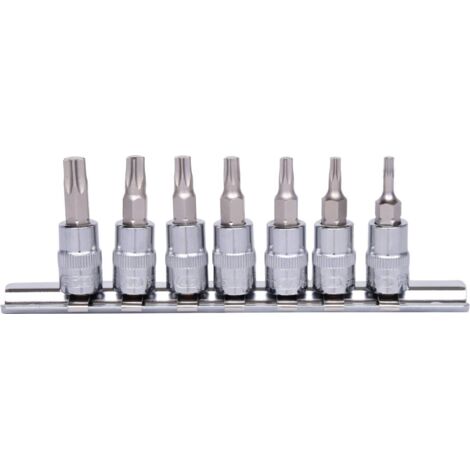 1/4" Coffret douilles mini-cliquet CHROMEplus TX, 7 pcs., T10-T40 (1/4)
