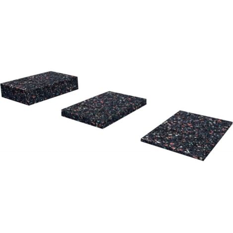 Tampons de terrasse 3mm – Lot de 60 pièces – Granulés de caoutchouc noir antidérapants – Isolation acoustique et évacuation humidité