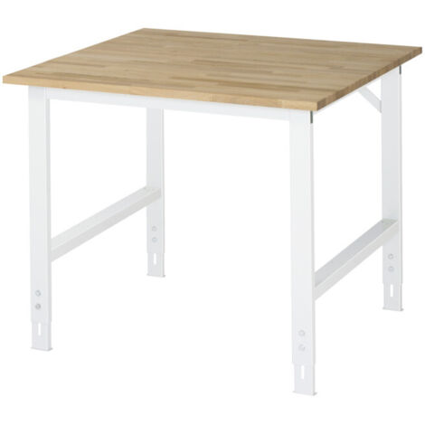 Table de travail en hêtre Rau LxPxH 1000x1000x760-1080mm