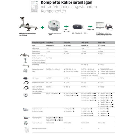 7706-9PC Système complet de calibrage Bereich N·m 2 - 100 (1/2)