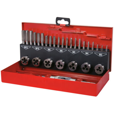 Assortiment tarauds main + filières 31 pièces HSS Co 5
