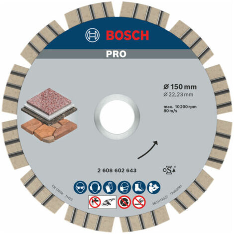 Disque diamant BOSCH Best for Stone pour pierre D  :  150 x 22,23 x 2,4mm