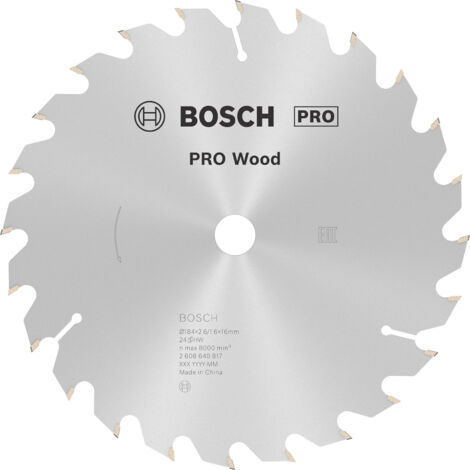 Lame de scie circulaire Bosch Optiline Wood pour scies circulaires à main 184 x 16 x 2,6 mm 24 (1/8)