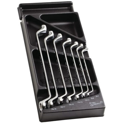 Facom – Module de servante – Jeu de clés à double bout 7 pans 6x19mm – Pour travaux mécaniques – 3 pièces en insert plastique