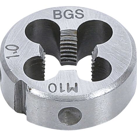 Bgs Technic – Filière M10 x 1,0 x 25 mm – Acier à outils GCr15 – Filetage précis pour applications durables – Pour travaux de mécanique (1/2)