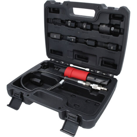 Kstools – Set d'extracteur d'injecteurs à air comprimé 9 pcs – 7 adaptateurs inclus – Effet de frappe 3873 chocs/min – Compatible avec tous injecteurs
