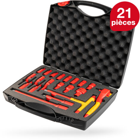 Wiha Jeu de clés à cliquet isolées 1/2" 21 pcs y compris un coffret (43024)