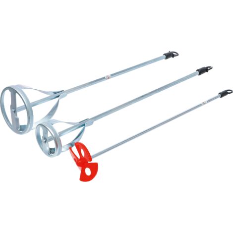 Bgs Technic – Jeu de mélangeurs de peinture 3 pièces – Agitateur PVC 60mm pour peinture – Malaxeur Ø 60/77mm pour mortier – Traitement zingué