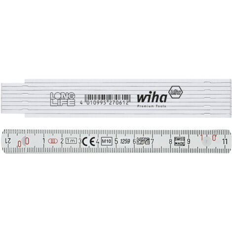 Wiha Mètre pliant Longlife® 1 m métrique, 10 branches 13 mm (27062)
