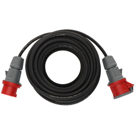 Cordon prolongateur CEE IP44 30m noir H07RN-F 5G1,5 pentapolaire