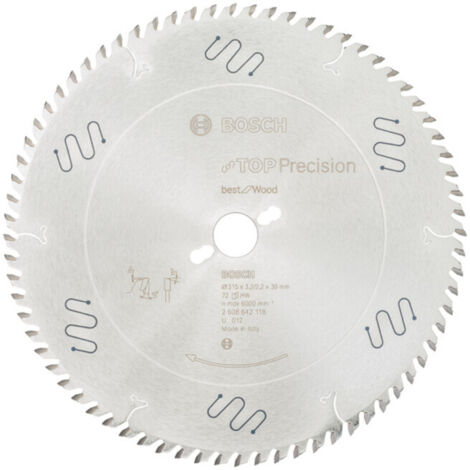 Lame de scie circulaire Bosch Top Precision Best for Wood 315 x 30 x 3,2 mm 72